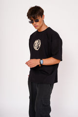 Japanese Dragon Puff Print Oversized Tee