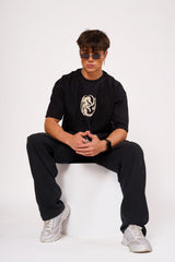 Japanese Dragon Puff Print Oversized Tee