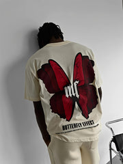 Butterfly Puff Print Oversized Tee