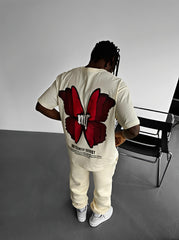 Butterfly Puff Print Oversized Tee