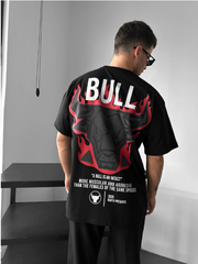 Bull Puff Print Oversized Tee