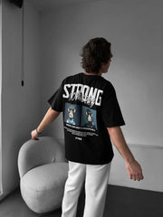 Strong Puff Print Oversized Tee